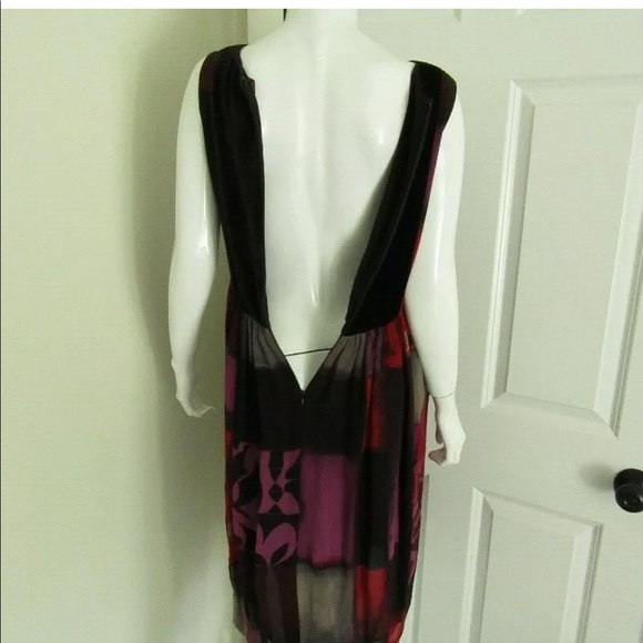 ETRO SLEEVELESS DRESS SILK VELVET VNECK 46 - Picture 8 of 10